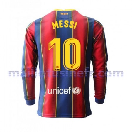 Maillot de Foot FC Barcelone Lionel Messi 10 Domicile 2020-21 Manches Longues